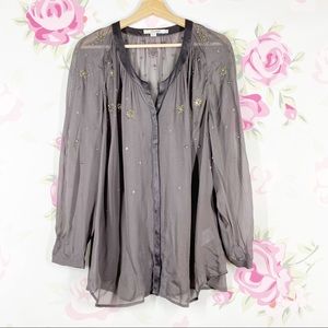 Boden Beaded Silk Blend Blouse 12